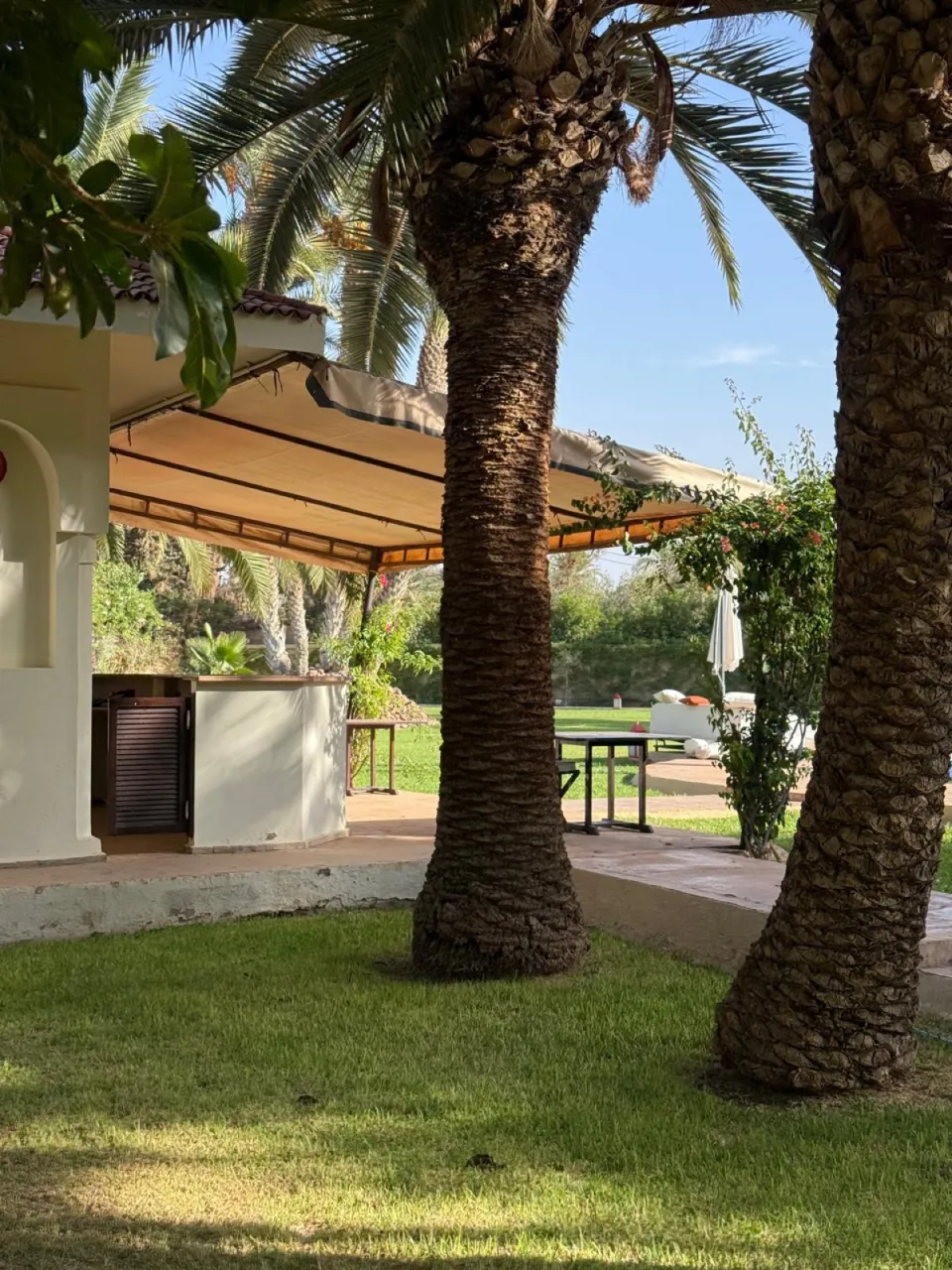 The pool house with bar and summer kitchen